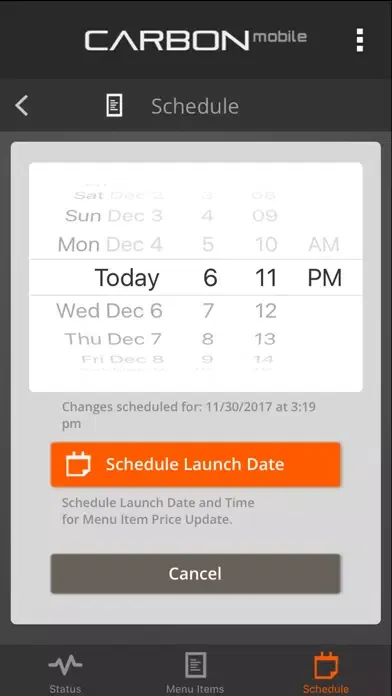 Ảnh chụp màn hình của Carbon Mobile Admin
