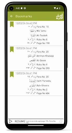 Quraan-E-Karim  (15 Lines)应用截图