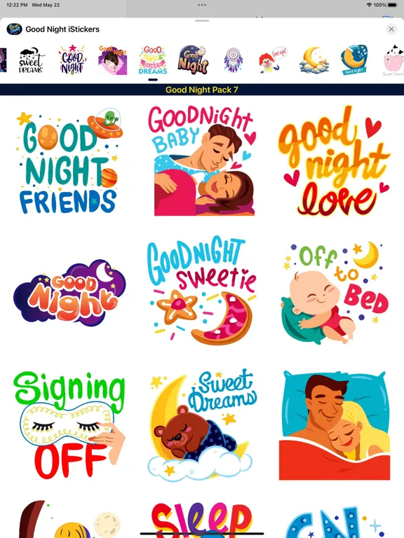 Good Night iStickers iPad 应用截图