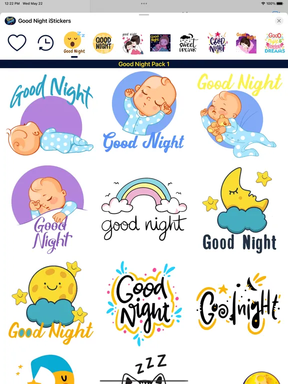 Good Night iStickers iPad 应用截图