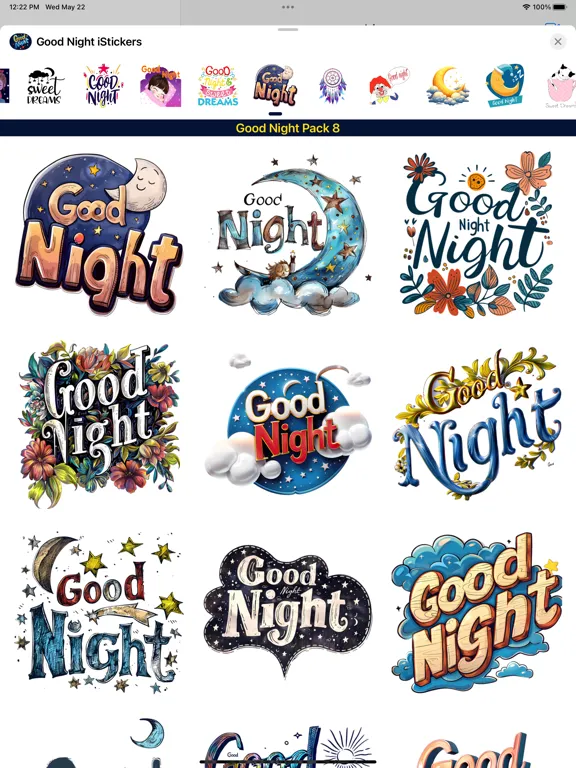Good Night iStickers iPad 应用截图