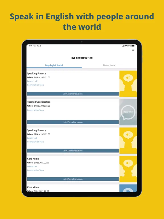 Tangkapan skrin Deep English Learning iPad 
