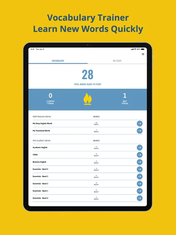 Tangkapan skrin Deep English Learning iPad 