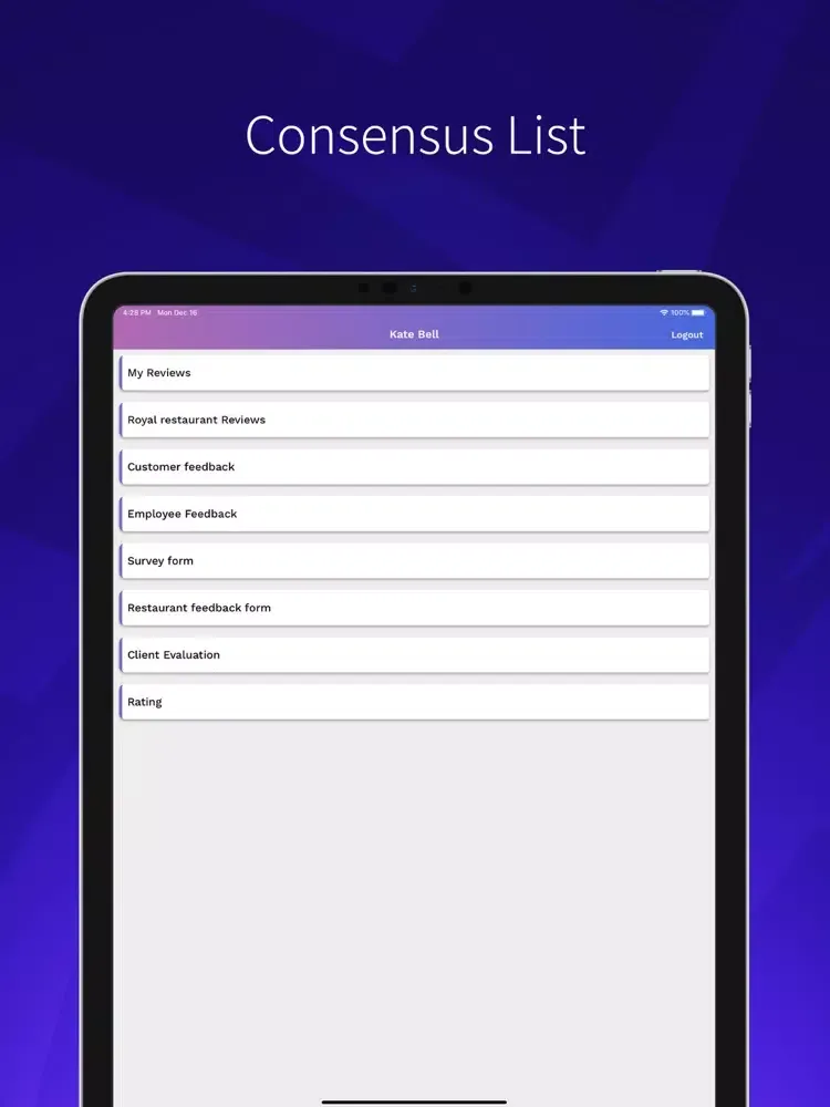 TTConsensus iPad  سکرین شاٹس