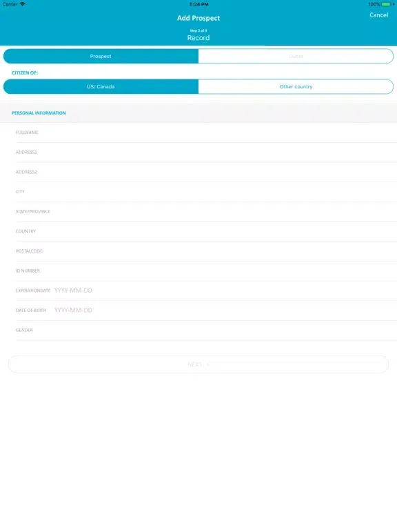 Скриншоты Prospect ID iPad 
