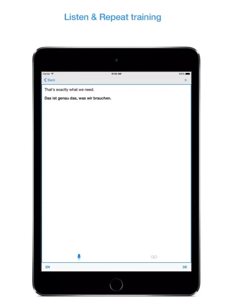 Capturas de tela do Phrases ENGLISH-GERMAN iPad 