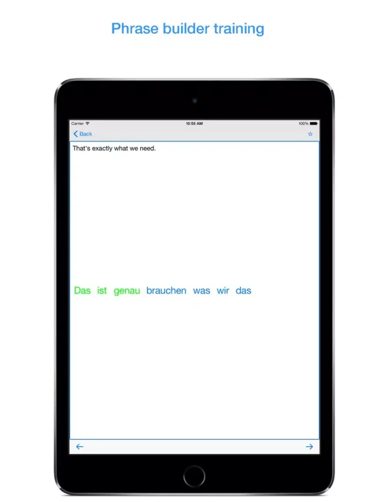 Capturas de tela do Phrases ENGLISH-GERMAN iPad 