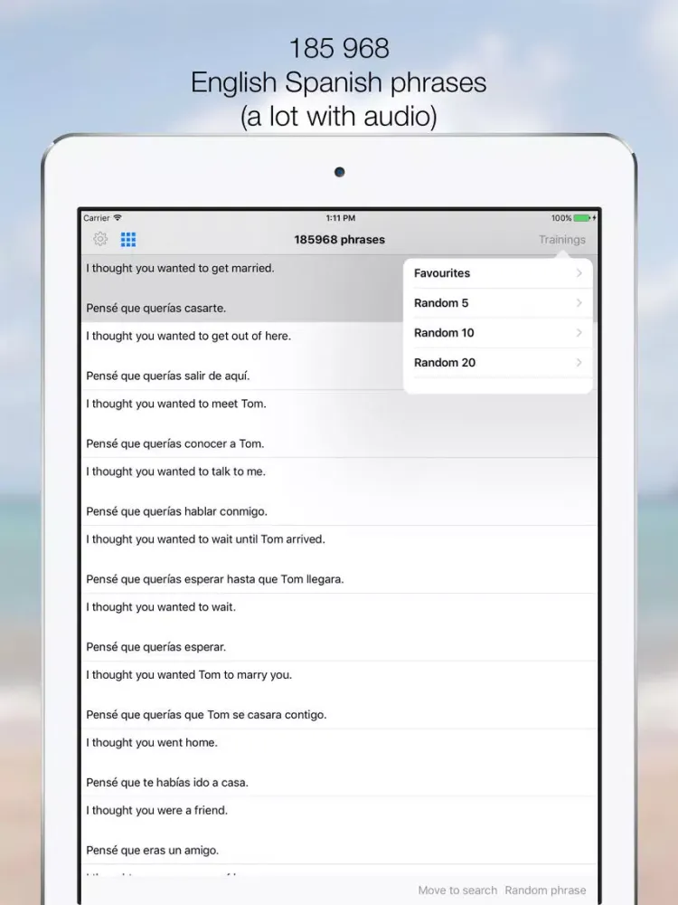 Phrases ENGLISH-SPANISH iPad  স্ক্রিনশট