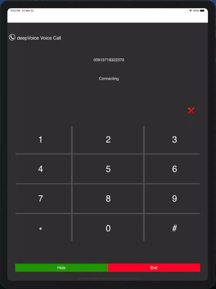 deepVoiceSIP iPad  سکرین شاٹس