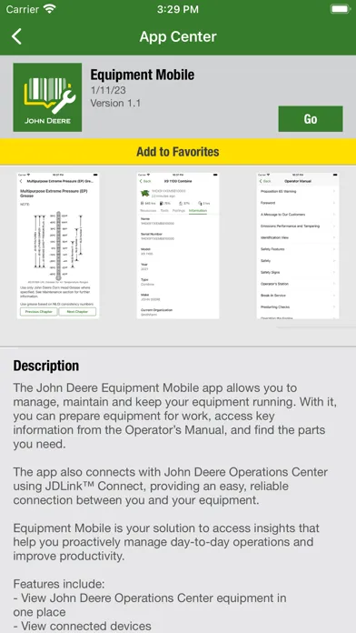 Capturas de pantalla de John Deere App Center