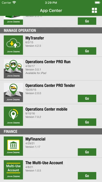 Capturas de pantalla de John Deere App Center