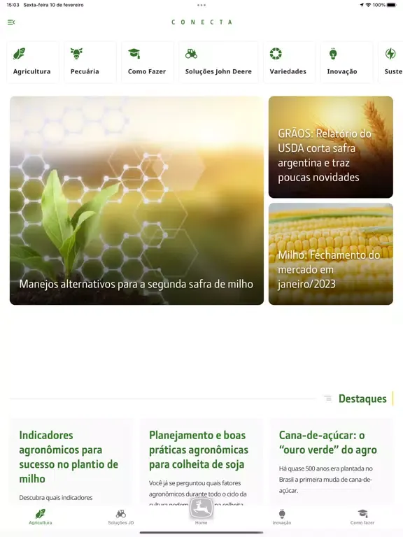 Zrzuty ekranu John Deere Conecta iPad 