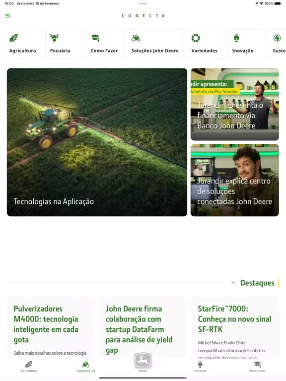 Zrzuty ekranu John Deere Conecta iPad 