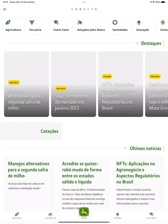 Zrzuty ekranu John Deere Conecta iPad 