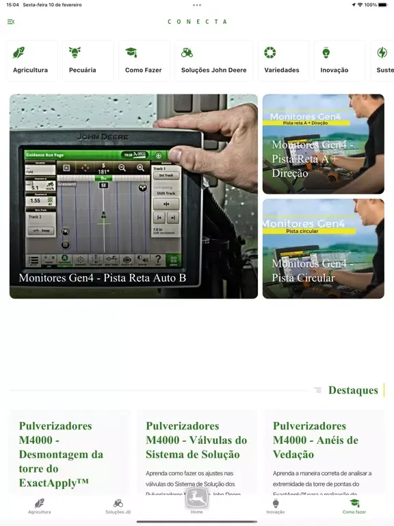 Zrzuty ekranu John Deere Conecta iPad 