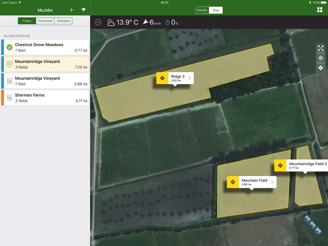 John Deere MyJobs iPad  Screenshots