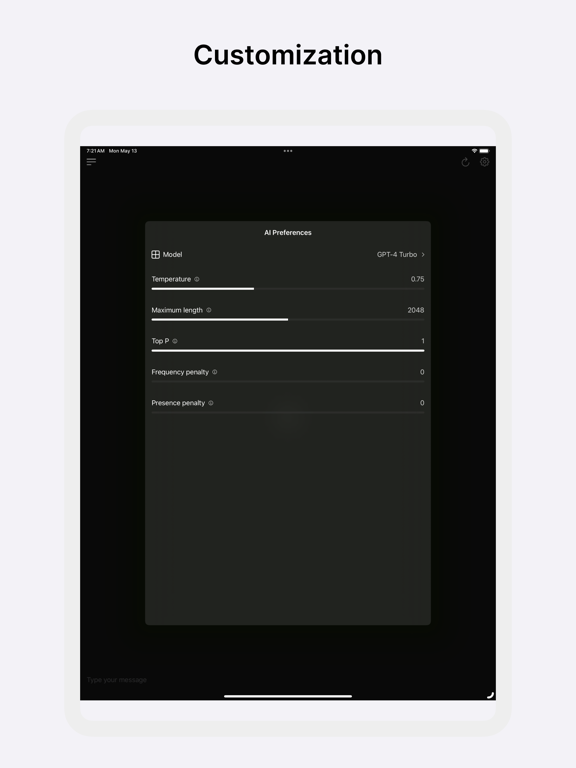 Captures d'écran de My GPT - AI Client iPad 
