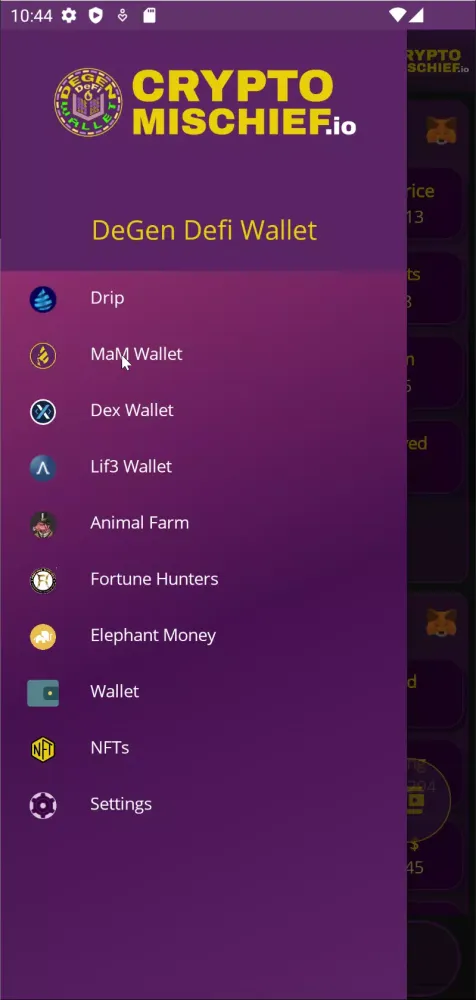 Degen Defi Wallet Screenshots