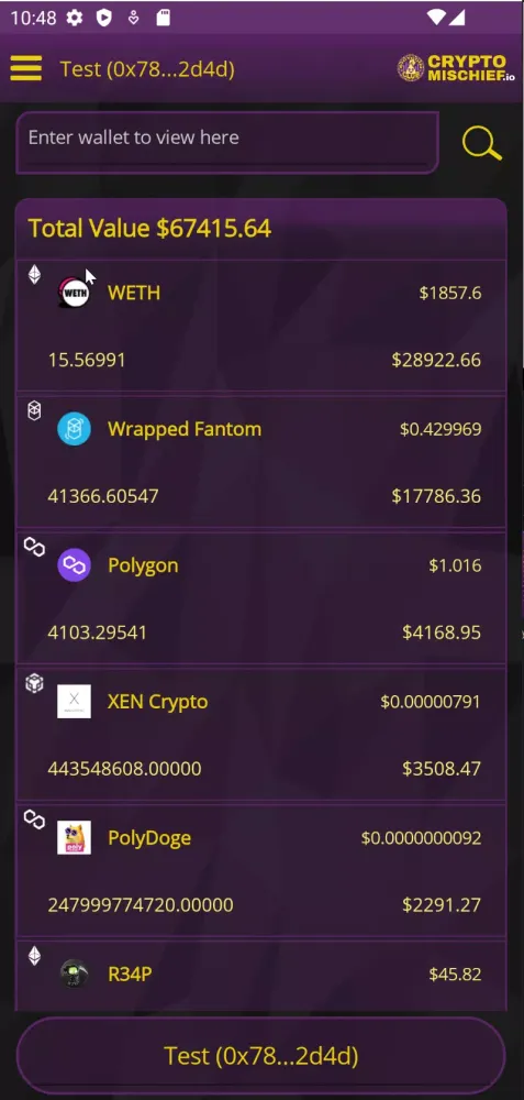 Degen Defi Wallet Screenshots