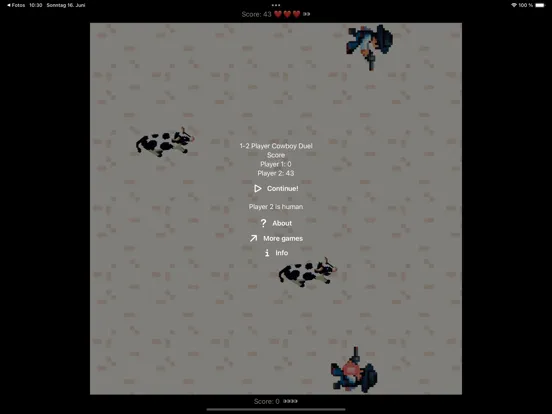 Скриншоты 1-2 Player Cowboy Duel iPad 
