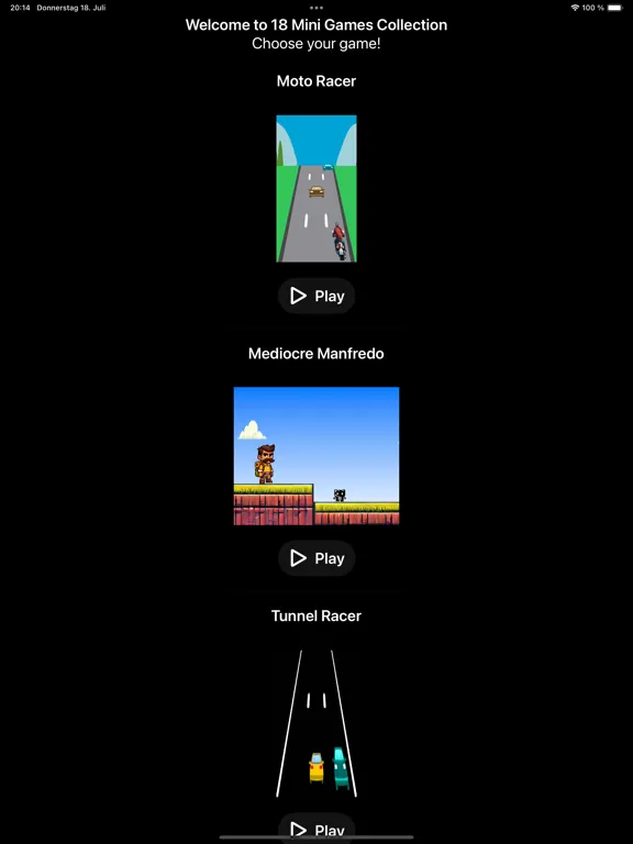 18 Mini Games Collection iPad 應用截圖