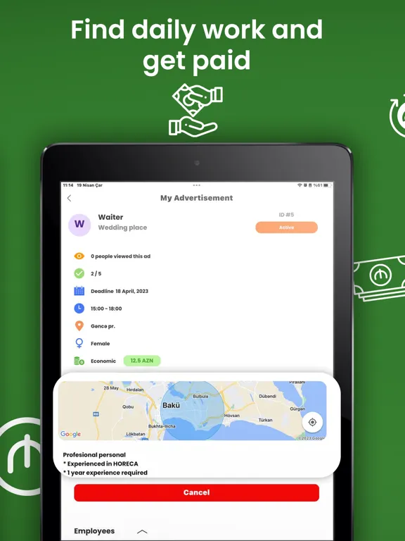 Rayza: Find job & daily jobs iPad  Screenshots