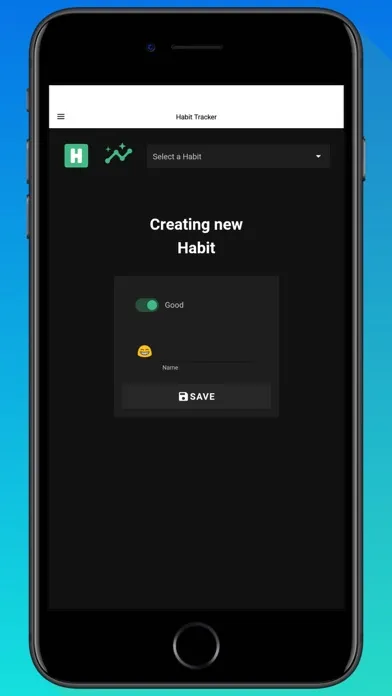 Capturas de tela do Habit Tracker App.
