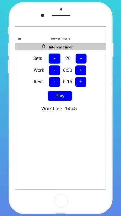 Interval Timer App. Screenshots