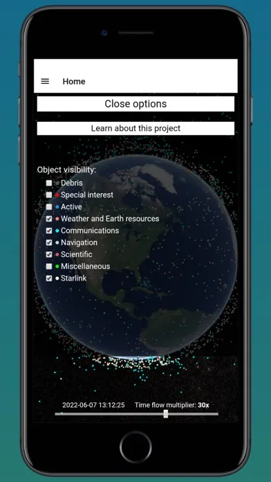 Satellite Tracker. Ekran Görüntüleri