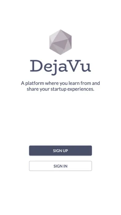 DejaVu: A Startup Refuge Screenshots