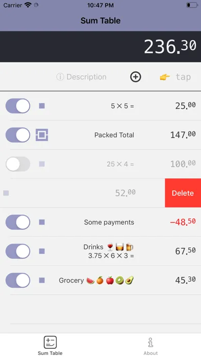Zrzuty ekranu Easy Sum | Shopping List