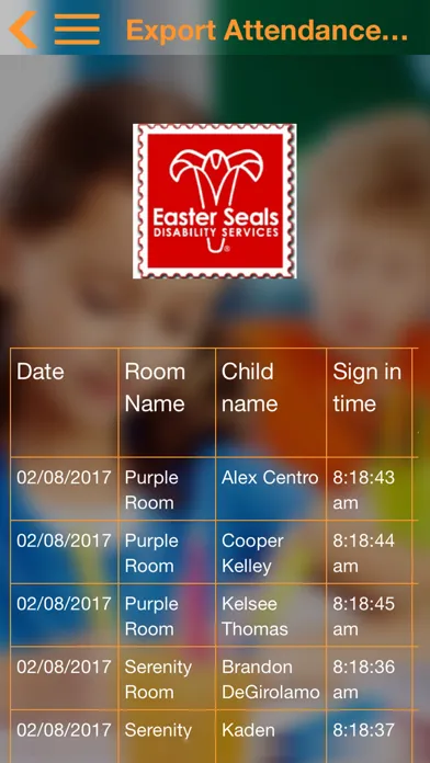 Tangkapan skrin myKidzDay Attendance