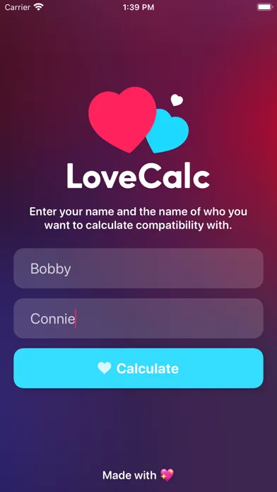 Tangkapan skrin LoveCalc - The Love Calculator