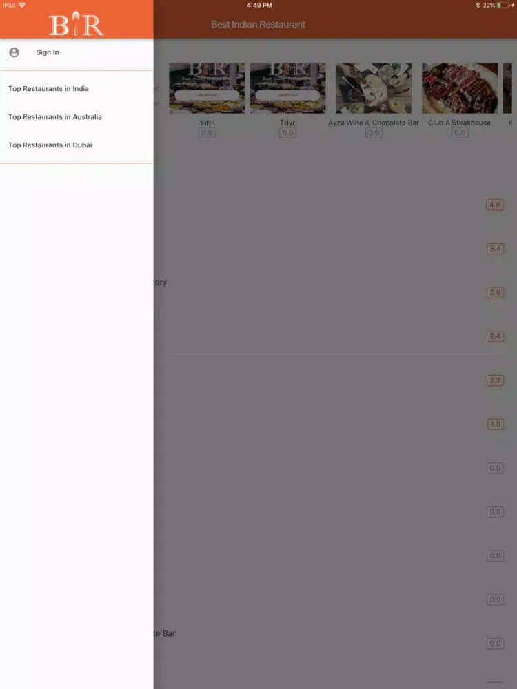 Zrzuty ekranu Best Indian Restaurants iPad 