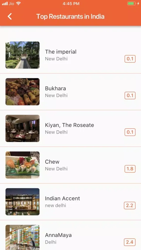 Zrzuty ekranu Best Indian Restaurants