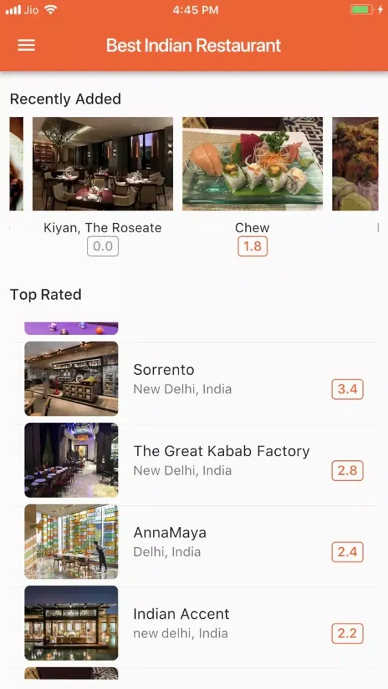 Zrzuty ekranu Best Indian Restaurants