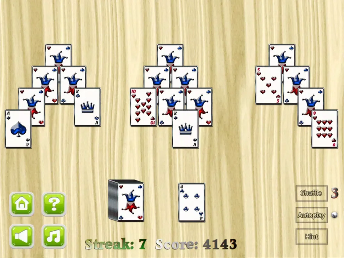 TriPeaks Solitaire card game iPad 应用截图