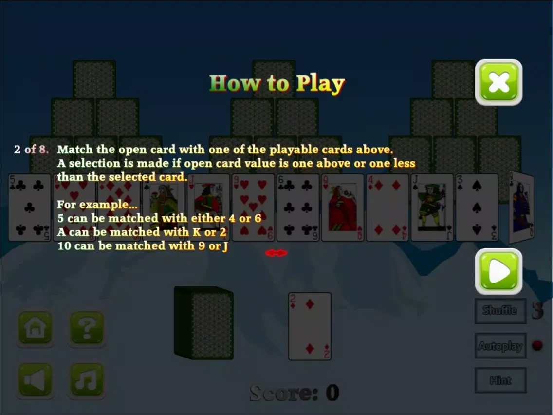 TriPeaks Solitaire card game iPad 应用截图