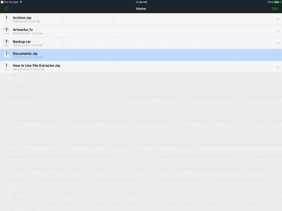 File Extractor for ZIP, RAR, 7ZIP and TAR archives iPad 应用截图
