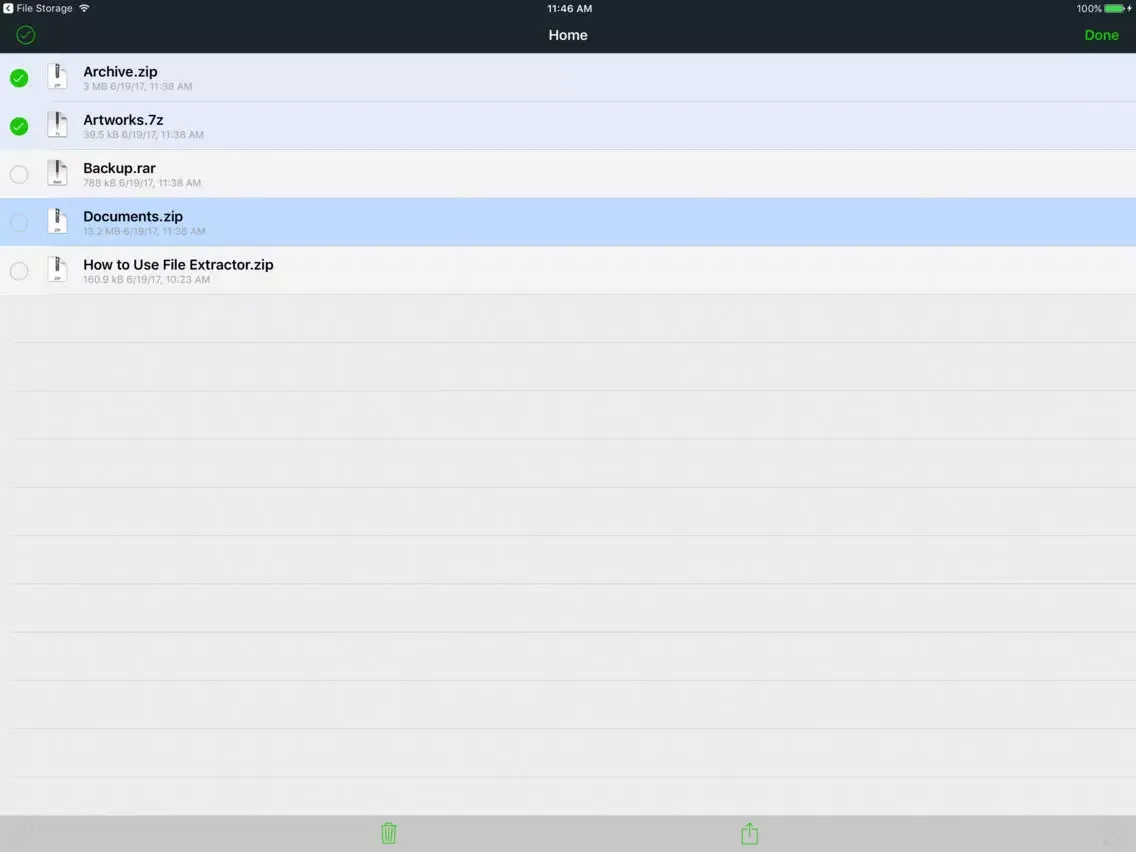File Extractor for ZIP, RAR, 7ZIP and TAR archives iPad 应用截图