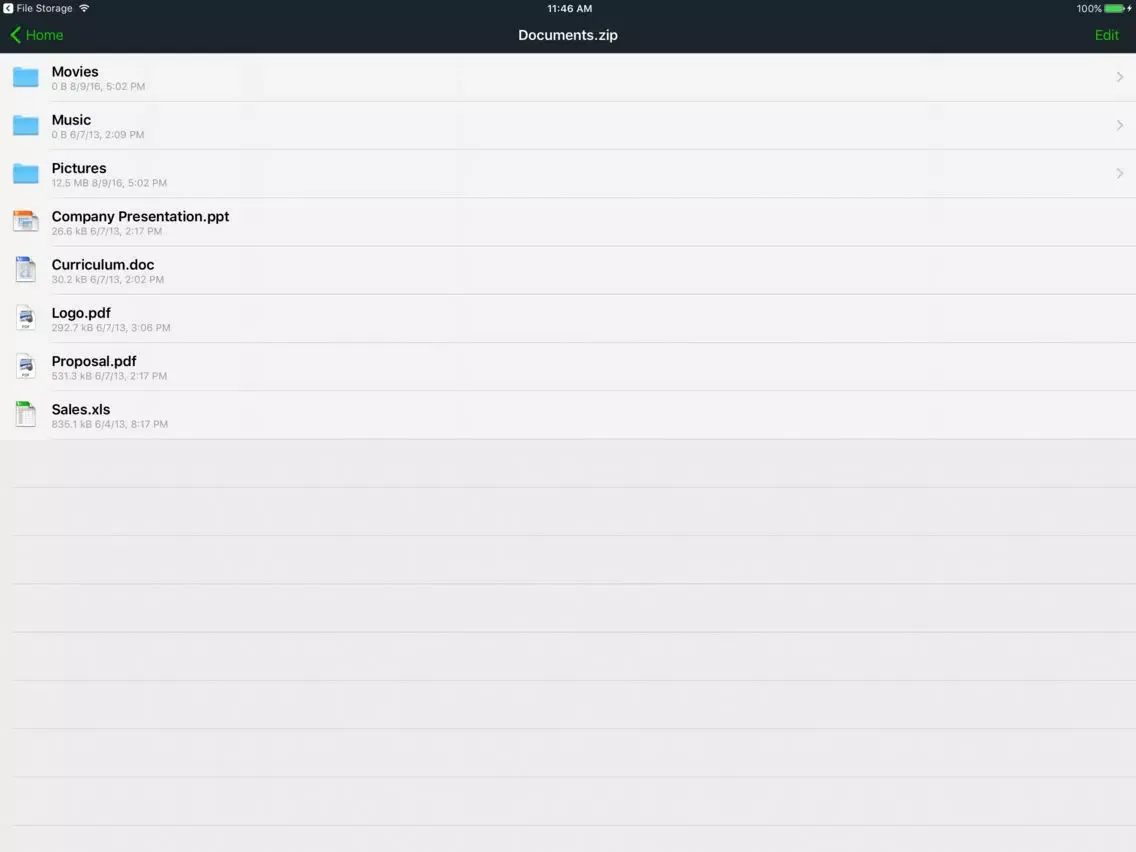 File Extractor for ZIP, RAR, 7ZIP and TAR archives iPad 应用截图