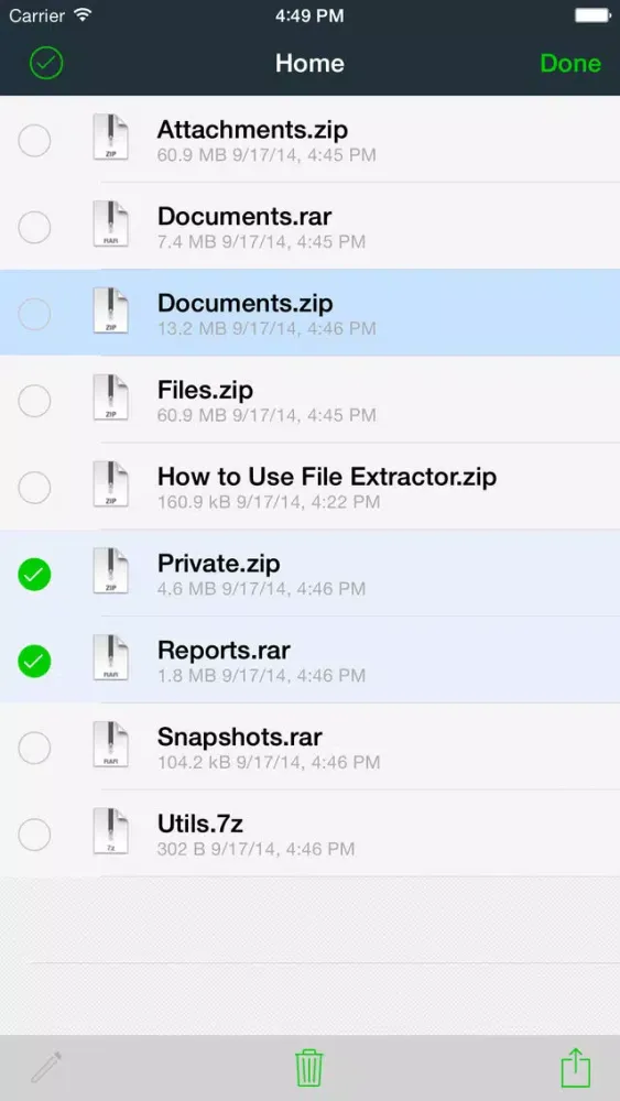 File Extractor for ZIP, RAR, 7ZIP and TAR archives应用截图