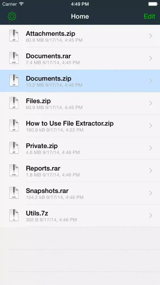 File Extractor for ZIP, RAR, 7ZIP and TAR archives应用截图