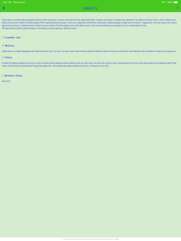 Deliver-Now iPad  Screenshots