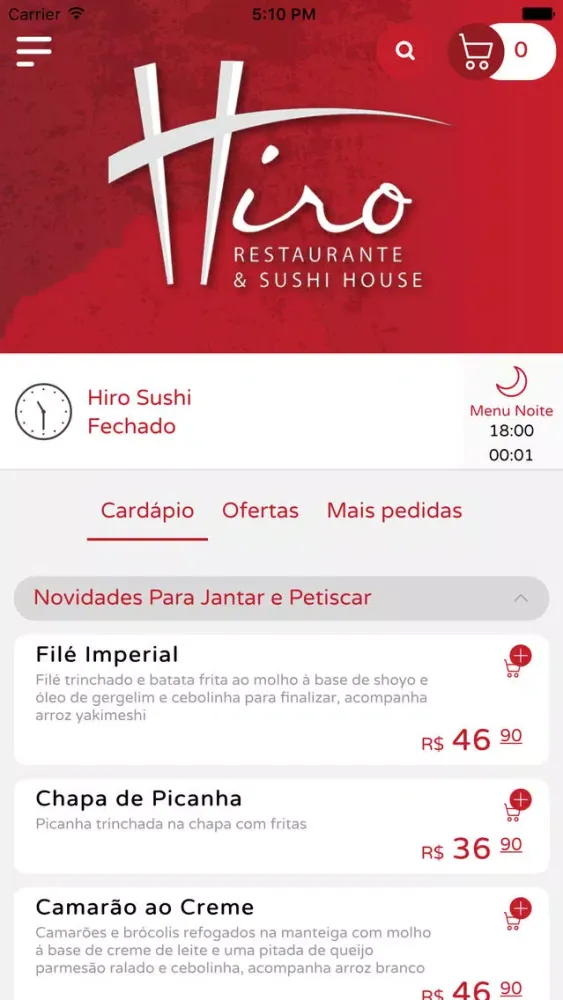 Tangkapan skrin Hiro Sushi