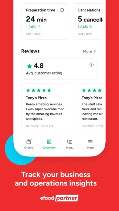 Ảnh chụp màn hình của efood partner