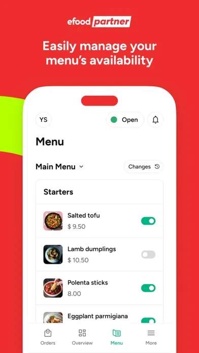 Ảnh chụp màn hình của efood partner