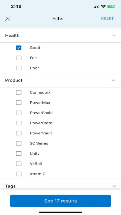Dell EMC CloudIQ स्क्रीनशॉट