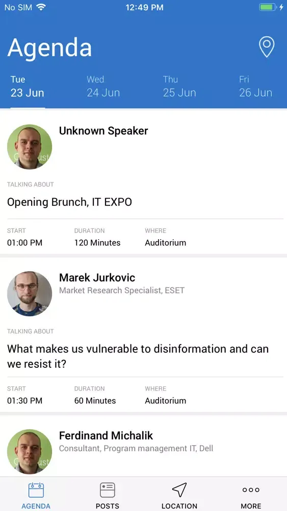 Tangkapan skrin DD BA Events