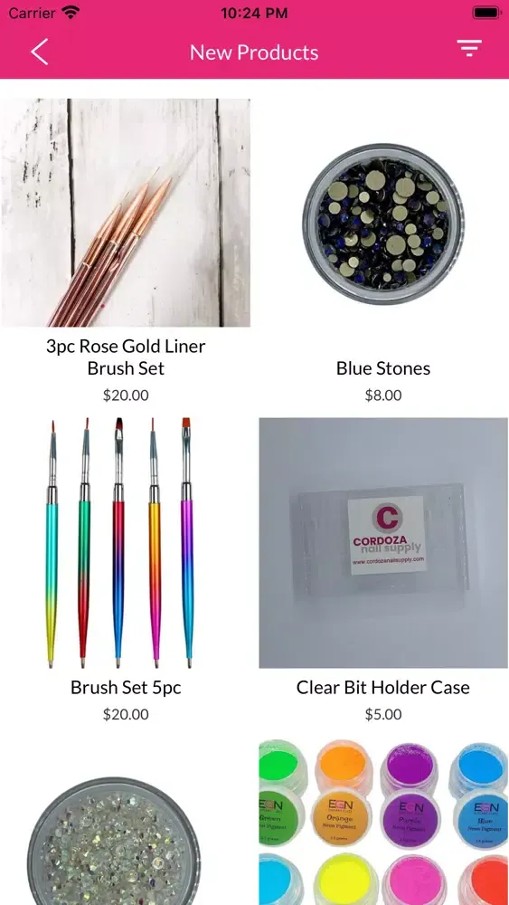 Cordoza Nail Supply App Screenshots
